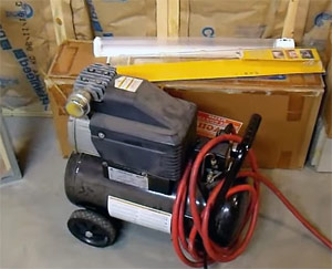 air compressor used for sprinkler winterization in Rosenberg, Texas